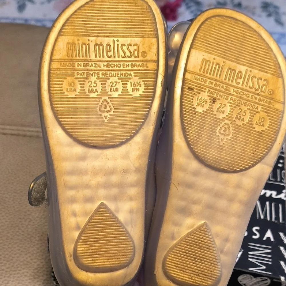 Mini Melissa Kids' Silver Floral Dress Shoes